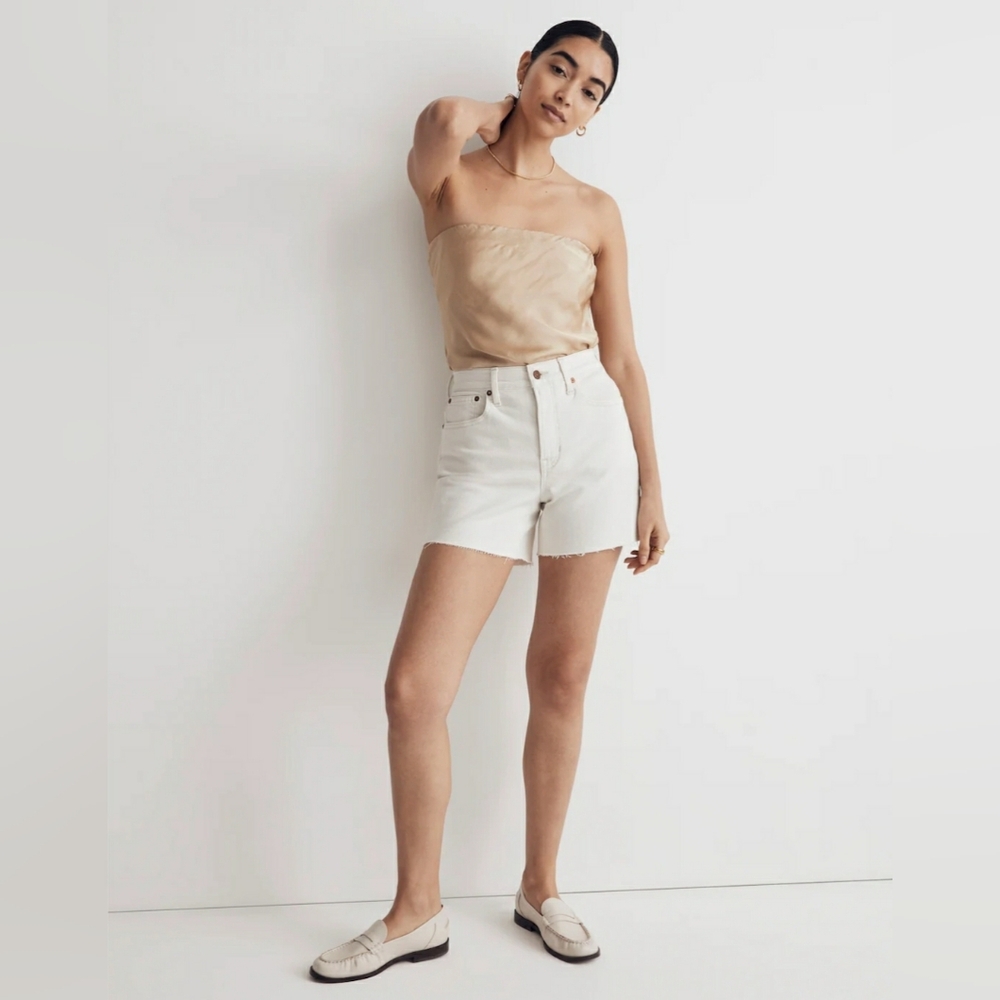 Nwt Madewell Perfect Vintage Mid-Length Jean Short Vintage Canvas